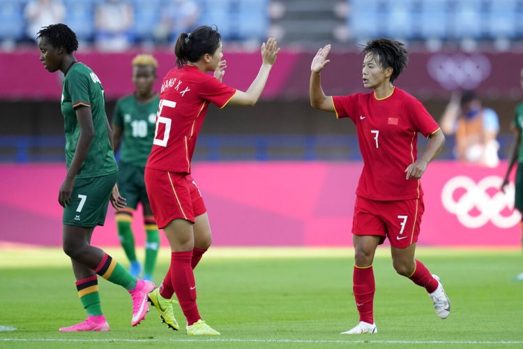 Wang scores 4, China draws 4-4 with Zambia in women's soccer